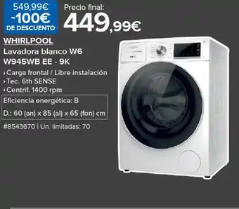 Costco Whirlpool lavadora blanco w6 w945wb e - 9k oferta