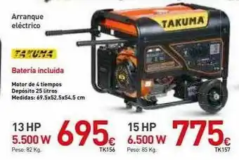 Mi Bricolaje Motor de 4 tiempos takuma 13hp 5.500 w 15hp 6.500 w oferta