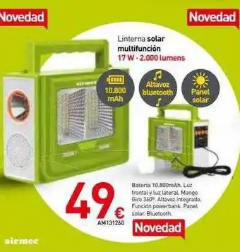 Mi Bricolaje Linterna solar multifunción 17 w 2.000 lumens oferta