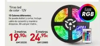 Mi Bricolaje Tiras led de color 12v 15 colores diferentes 3metros am130330 5 metros am120885 oferta