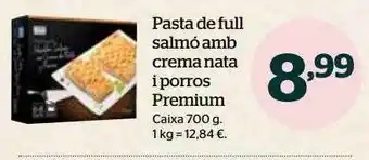 La Sirena Pasta de full salmó amb crema nata i porros premium oferta