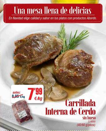 Abordo Carrillada interna de cerdo sin hueso oferta