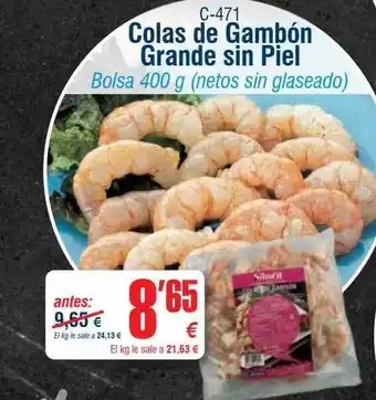 Abordo Colas de gambón grande sin piel bolsa oferta