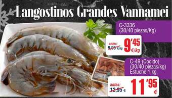 Abordo Langostinos grandes vannamei oferta