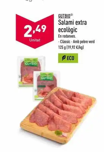 ALDI Gutbio salami extra ecològic oferta