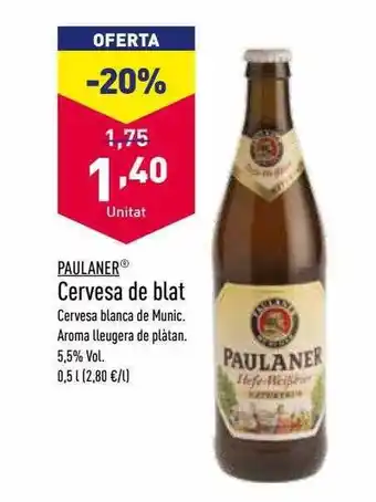 ALDI Paulaner cervesa de blat oferta