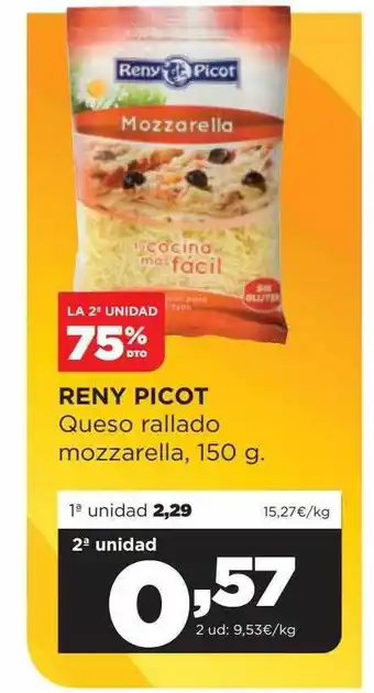 Alimerka La 2a unidad 75% dto reny picot queso rallado mozzarella oferta