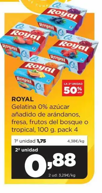 Alimerka Royal gelatina 0% azúcar añadido de arándanos, fresa, frutos del bosque o tropical oferta