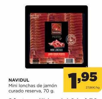 Alimerka Navidul mini lonchas de jamón curado reserva oferta