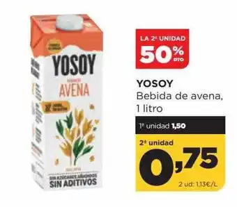 Alimerka 2a unitat -50% dto yosoy bebida de avena oferta
