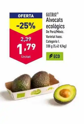 ALDI Gutbio alvocats ecologics oferta