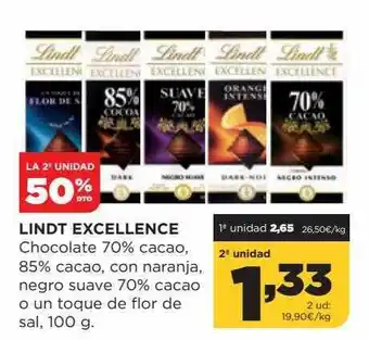 Alimerka Lindt excellence chocolate 70% cacao oferta