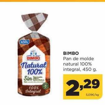 Alimerka Bimbo pan de molde natural 100% integral oferta