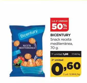 Alimerka Bicentury snack receta mediterránea oferta