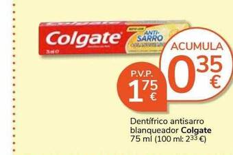 Consum Dentífrico antisarro blanqueador colgate oferta
