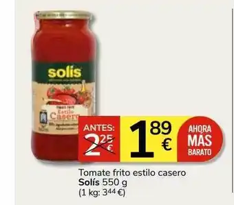 Consum Tomate frito estilo casero solís oferta