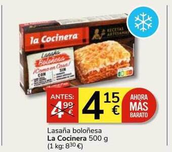 Consum Lasaña boloñesa la cocinera oferta