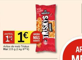 Consum Aritos de maíz triskys risi oferta