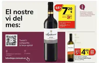 Consum Vino blanco verdejo d.o. rueda cuatro rayas oferta