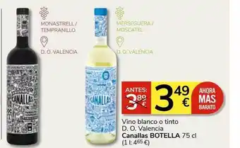 Consum Vino blanco o tinto d.o. valencia canallas oferta