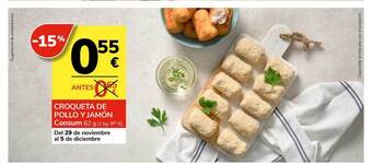Consum Croqueta de pollo y jamón consum oferta