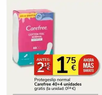 Consum Protegeslip normal carefree 40+4 gratis oferta
