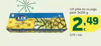 HiperDino Lix piña en su jugo pack 3 oferta