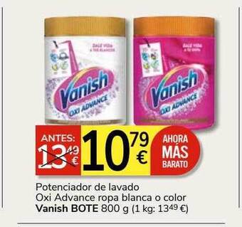 Consum Potenciador de lavado oxi advance ropa blanca o color vanish oferta