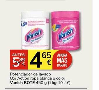 Consum Potenciador de lavado oxi action ropa blanca o color vanish oferta