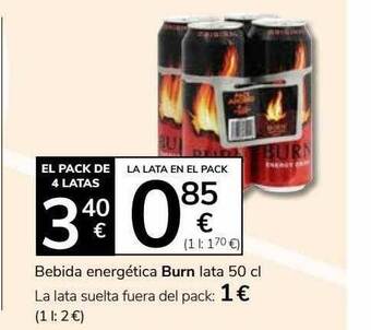 Consum Bebida energética burn oferta