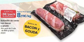 Costco Solomillo de cerdo con bacon y gouda oferta