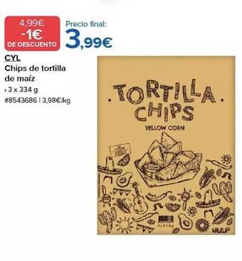 Costco Cyl chips de tortilla de maíz oferta