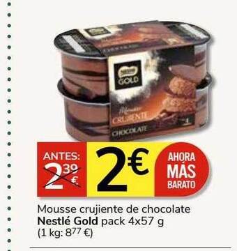 Consum Mousse crujiente de chocolate nestlé gold oferta