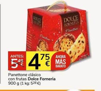 Consum Panettone clásico con frutas dolce forneria oferta