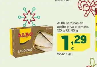 HiperDino Albo sardinas en aceite oliva o tomate oferta