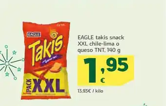 HiperDino Eagle takis snack xxl chile-lima o queso tnt oferta