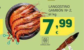 HiperDino Langostino gambón n°2 el kg oferta
