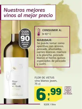 HiperDino Flor de vetus vino blanco joven oferta