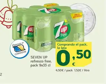 HiperDino Seven up refresco free pack 9 oferta