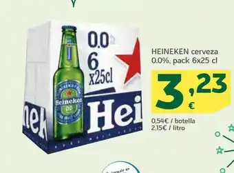 HiperDino Heineken cerveza 0.0% pack 6 oferta