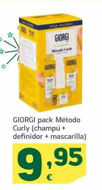 HiperDino Giorgi pack método curly champú + definidor + mascarilla oferta