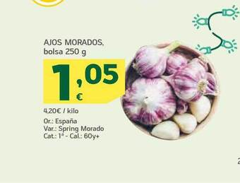 HiperDino Ajos morados bolsa oferta