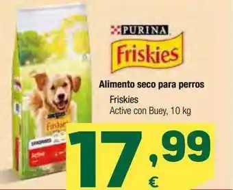 HiperDino Alimento seco para perros friskies active con buey oferta