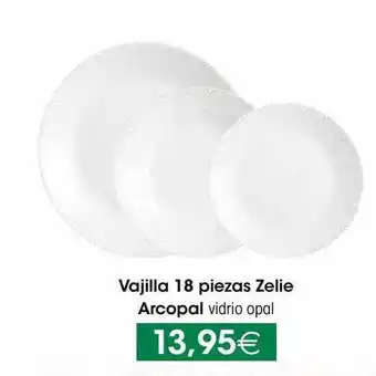 HiperDino Vajilla 18 piezas zelie arcopal vidrio opal oferta