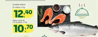 HiperDino Salmón fresco en rodajas el kg entero pieza de aprox.. el kg oferta