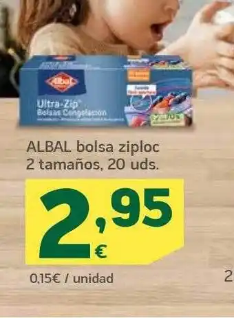 HiperDino Albal bolsa ziploc 2 tamaños oferta