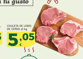 HiperDino Chuleta de lomo de cerdo el kg oferta