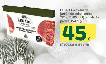 HiperDino Legado maletín de jamón de cebo ibérico 50% o maletín paleta oferta