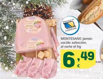 HiperDino Montesano jamón cocido selección al corte el kg oferta