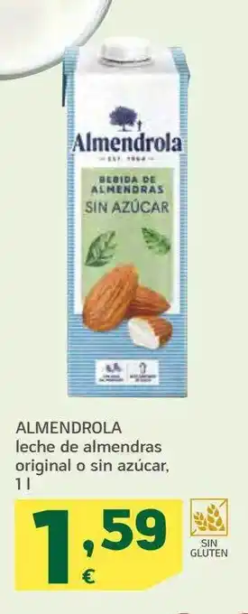 HiperDino Almendrola leche de almendras original o sin azúcar oferta